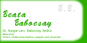 beata babocsay business card