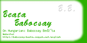 beata babocsay business card